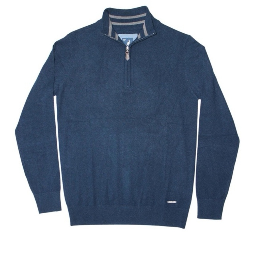 Kangol-Men's Blue Half-Zip Sweater- Size Small